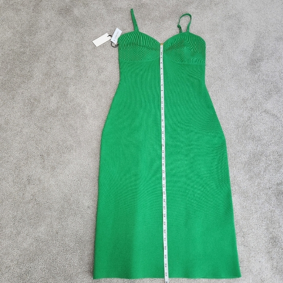Aritzia Babaton Emerald Green Lariat Body Con Dress Thin Strap Stretchy Size L - Picture 9 of 15